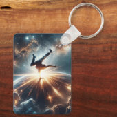 銀河のブレークダンス爆発深い宇宙 キーホルダー (裏面)