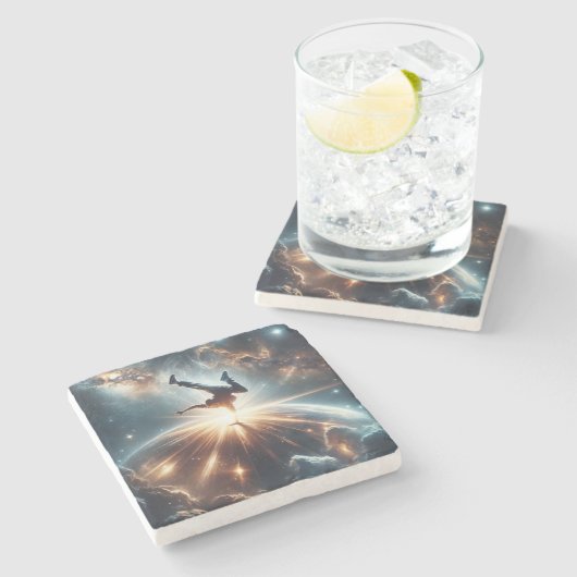 銀河のブレークダンス爆発深い宇宙 ストーンコースター (横)