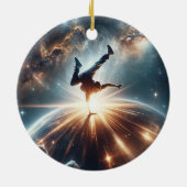 銀河のブレークダンス爆発深い宇宙 セラミックオーナメント (裏面)