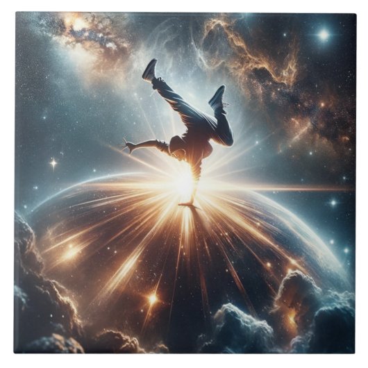 銀河のブレークダンス爆発深い宇宙 タイル (正面)