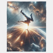 銀河のブレークダンス爆発深い宇宙 フリースブランケット (正面)