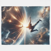 銀河のブレークダンス爆発深い宇宙 フリースブランケット (正面(横))
