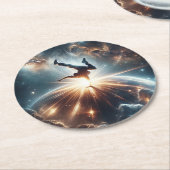 銀河のブレークダンス爆発深い宇宙 ラウンドペーパーコースター (アングル)