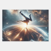 銀河のブレークダンス爆発深い宇宙 ラッピングペーパーシート (正面)