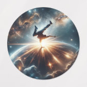 銀河のブレークダンス爆発深い宇宙 ラベル (デザイン2)