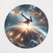 銀河のブレークダンス爆発深い宇宙 ラベル (デザイン1)