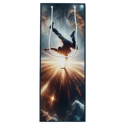 銀河のブレークダンス爆発深い宇宙 ワインギフトバッグ (正面)