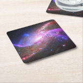 銀河の光が渦巻き銀河系Ngc 4258に現れる。 スクエアペーパーコースター (アングル)