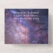 銀河の夜空 ウェディング ネビュラ オールインワン オールインワン招待状 (裏面)