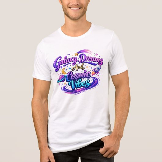 銀河の夢と宇宙の波動 トライブレンドTシャツ (正面)