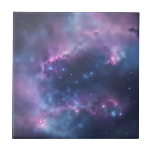 銀河の夢ソフトウォーターの色が青に飛び散る タイル (正面)