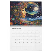 銀河の女神と星空の夜 カレンダー (2月 2026)