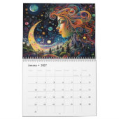 銀河の女神と星空の夜 カレンダー (1月 2027)