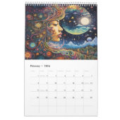 銀河の女神と星空の夜 カレンダー (2月 2026)