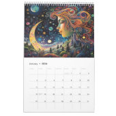 銀河の女神と星空の夜 カレンダー (1月 2026)