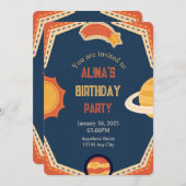 銀河の子供の誕生日招待状 招待状 (正面/裏面)