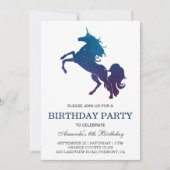 銀河の宇宙ユニコーンの誕生日パーティー招待状 招待状 (正面)