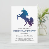 銀河の宇宙ユニコーンの誕生日パーティー招待状 招待状 (スタンド正面)