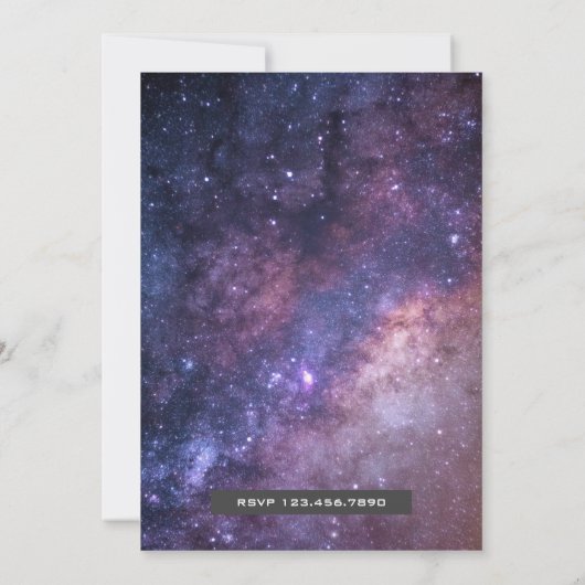 銀河の宇宙ユニコーンの誕生日パーティー招待状 招待状 (裏面)