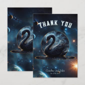 銀河の恵み：黒い白鳥。 サンキューカード (正面/裏面)