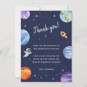 銀河の星の誕生日パーティー 水彩惑星プラン サンキューカード (正面)