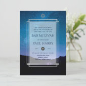 銀河の星空バー ミッツヴァー 招待状 ネイビー (スタンド正面)