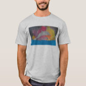 銀河の空を背景にしたイルカ Tシャツ (正面)