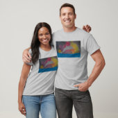 銀河の空を背景にしたイルカ Tシャツ (ユニセックス)