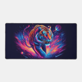 銀河の虎、目を引くネオン動物 デスクマット