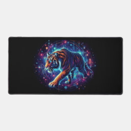 銀河の虎、目を引くネオン動物 デスクマット