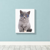 銀河の視線サングラスの星の子猫 キャンバスプリント (インサイチュ (ウッドフロア))