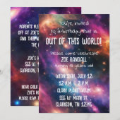 銀河の誕生日パーティー招待状 招待状 (正面/裏面)