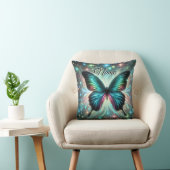 銀河の輝きと星を持つきらめく蝶 クッション (椅子)