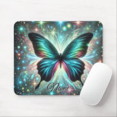 銀河の輝きと星を持つきらめく蝶 マウスパッド (マウス)