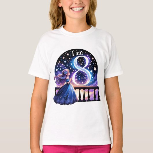 銀河の輝き:星の8つ Tシャツ (正面)