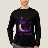 銀河の釣果イラスト – 月の釣りと輝き トライブレンドTシャツ (正面)