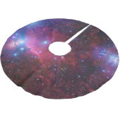 銀河の銀河系の宇宙のテーマのクリスマスツリー ブラッシュドポリエステルツリースカート (アングル)