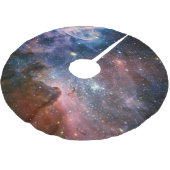 銀河の銀河系の宇宙のテーマのクリスマスツリー ブラッシュドポリエステルツリースカート (アングル)