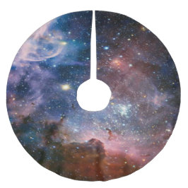 銀河の銀河系の宇宙のテーマのクリスマスツリー ブラッシュドポリエステルツリースカート