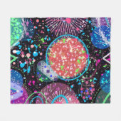 銀河の隣人：抽象芸術 フリースブランケット (正面(横))