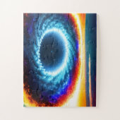 銀河の青とオレンジカラフルの嵐の宇宙 ジグソーパズル (縦)