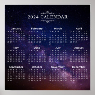 銀河の2024年カレンダー   ポスター