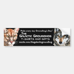 銀河のGroundhogのヒョウ及びオオカミのバンパーステッカー バンパーステッカー