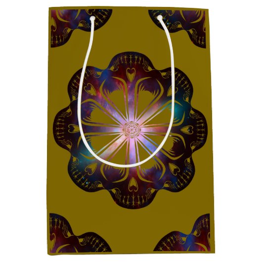 銀河のOctoskull ミディアムペーパーバッグ (正面)