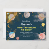 銀河を巡る宇宙の誕生日パーティー 招待状 (正面)