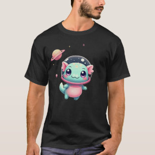 銀河アホロートル宇宙猫かわいい宇宙星雲アックス Tシャツ