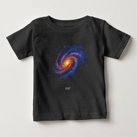 銀河アートワーク - 宇宙渦巻きスペースイラスト ベビーTシャツ (正面)