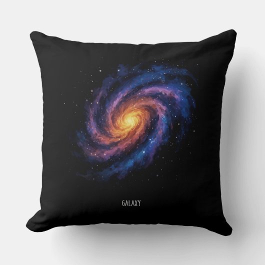 銀河アート – 宇宙の螺旋空間イラスト クッション (正面)