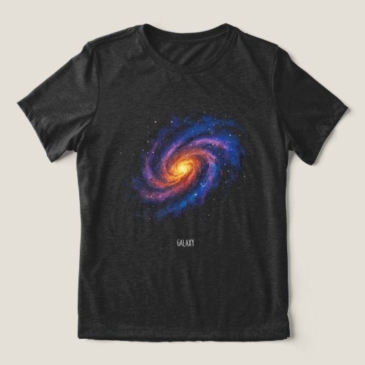 銀河アート – 宇宙の螺旋空間イラスト トライブレンドTシャツ (デザイン正面)