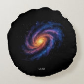 銀河アート – 宇宙の螺旋空間イラスト ラウンドクッション (裏面)